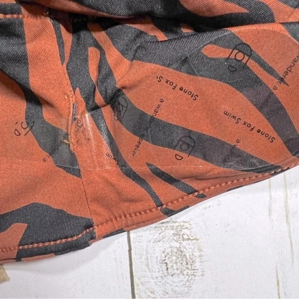NWT Stone Fox Swim Lucia One Piece Swimsuit In Brown & Black Bengal Print | XS - Picture 12 of 13
